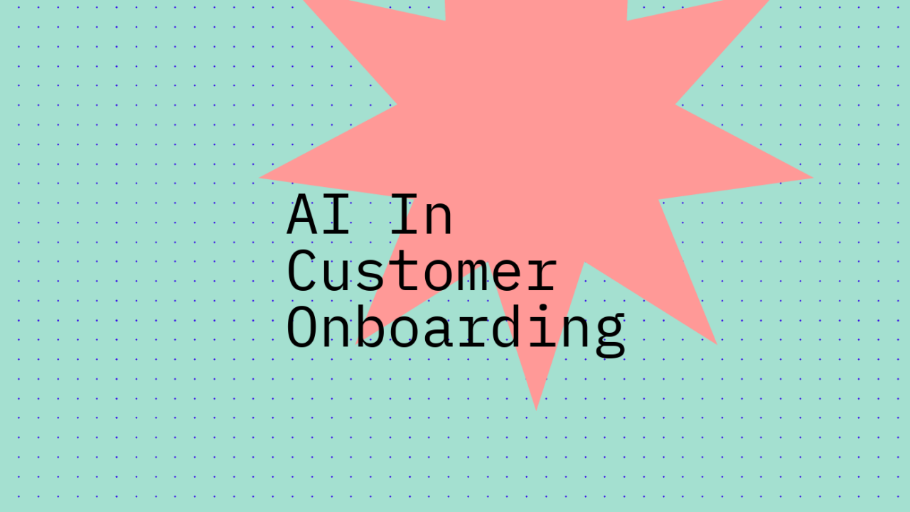 Ai in customer onboarding text on teal background