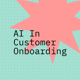 Ai in customer onboarding text on teal background